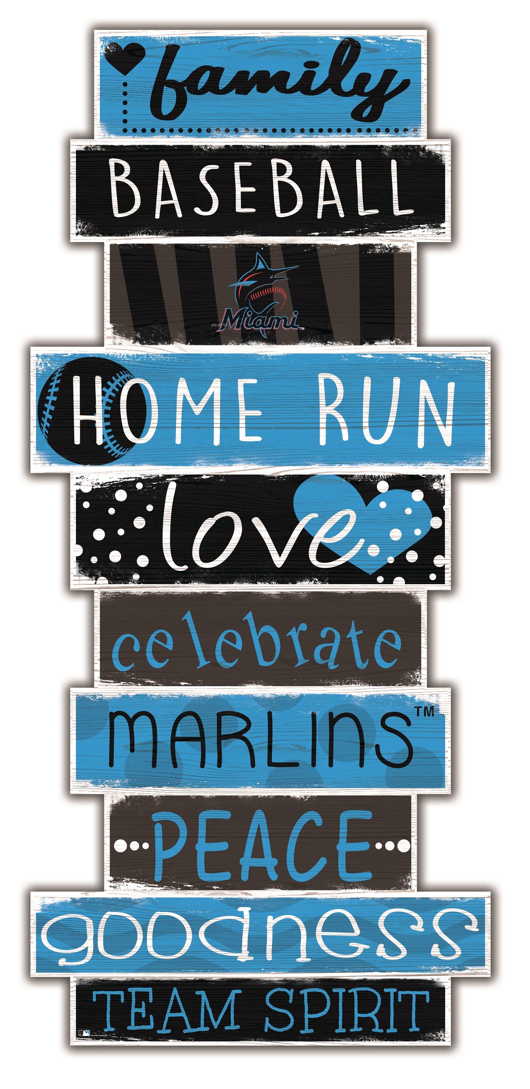 Miami Marlins Celebrations Stack Wood Sign -24