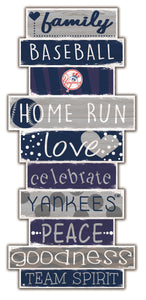New York Yankees Celebrations Stack Wood Sign -24"