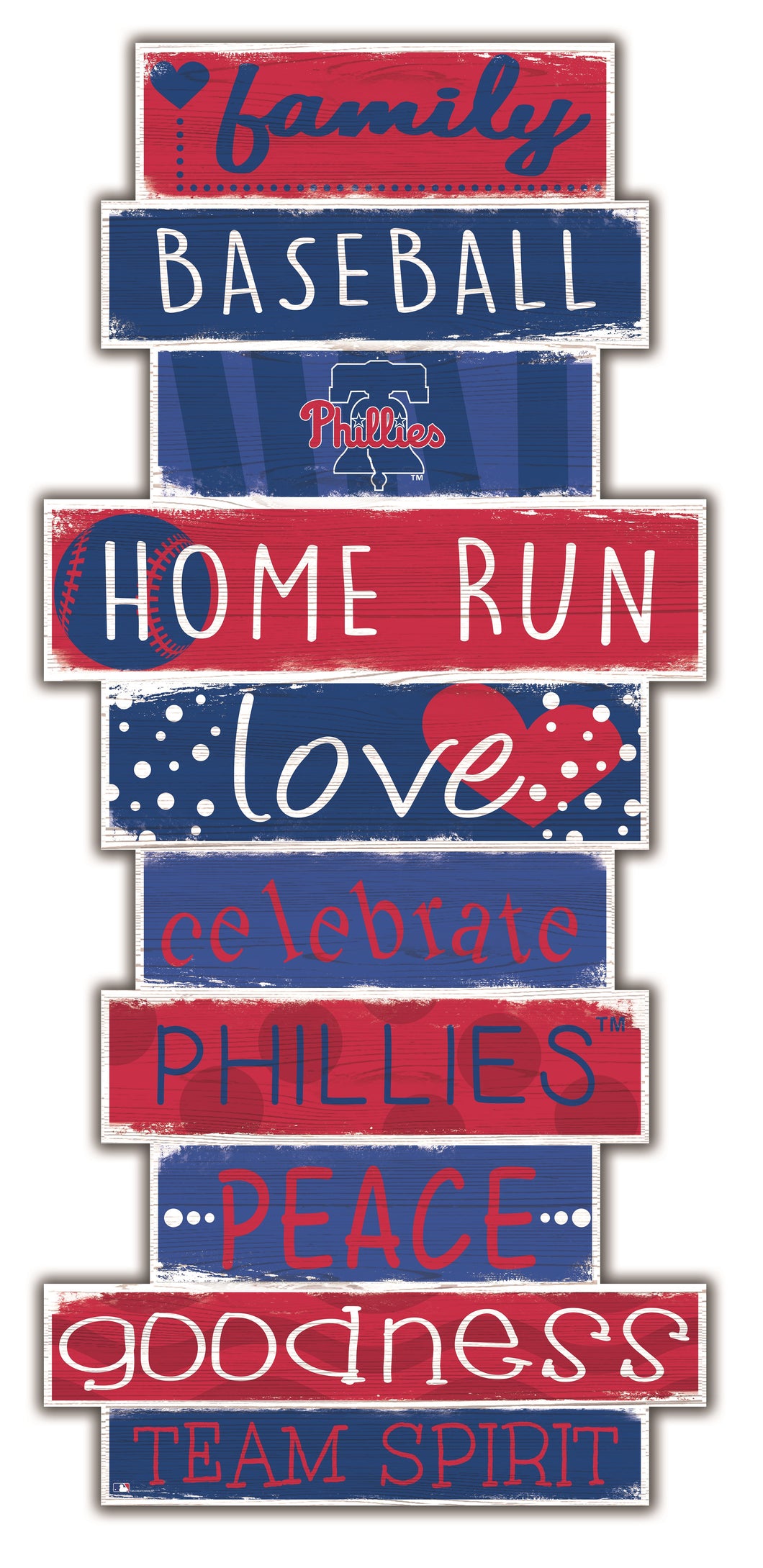 Philadelphia Phillies Celebrations Stack Wood Sign -24