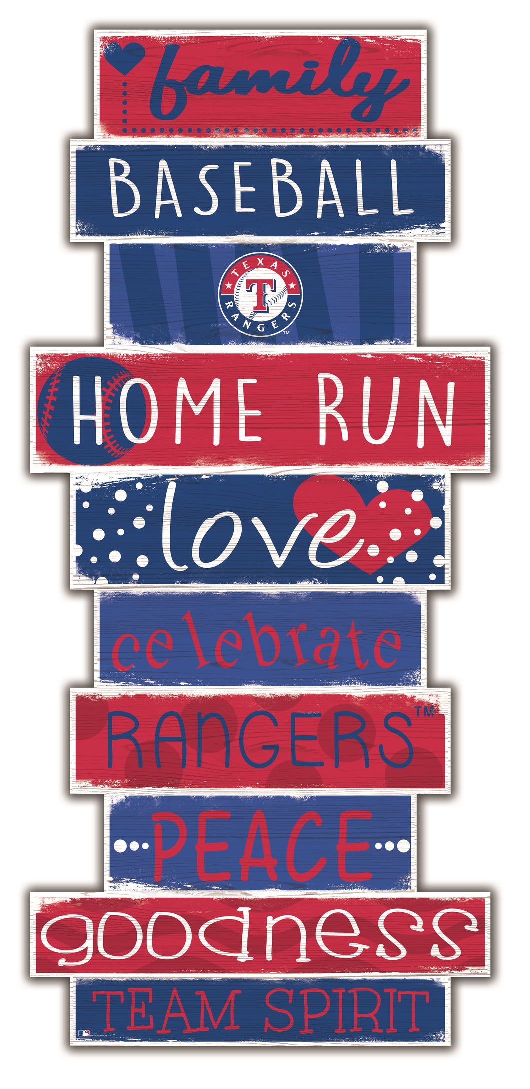 Texas Rangers Celebrations Stack Wood Sign -24