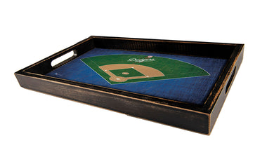 Los Angeles Dodgers Baseball Field Wood Tray