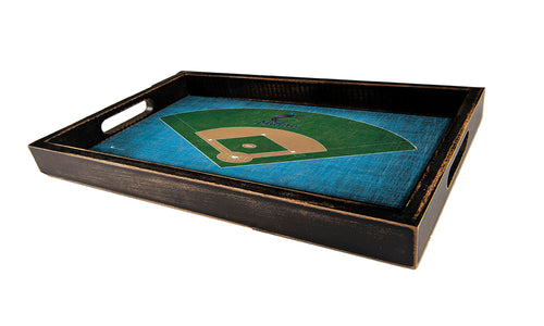 Miami Marlins Baseball Field Wood Tray