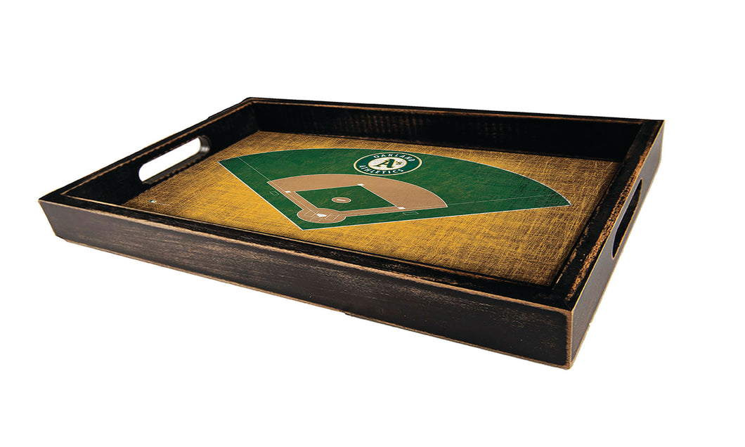 Oakland Athletics Baseball Field Wood Tray
