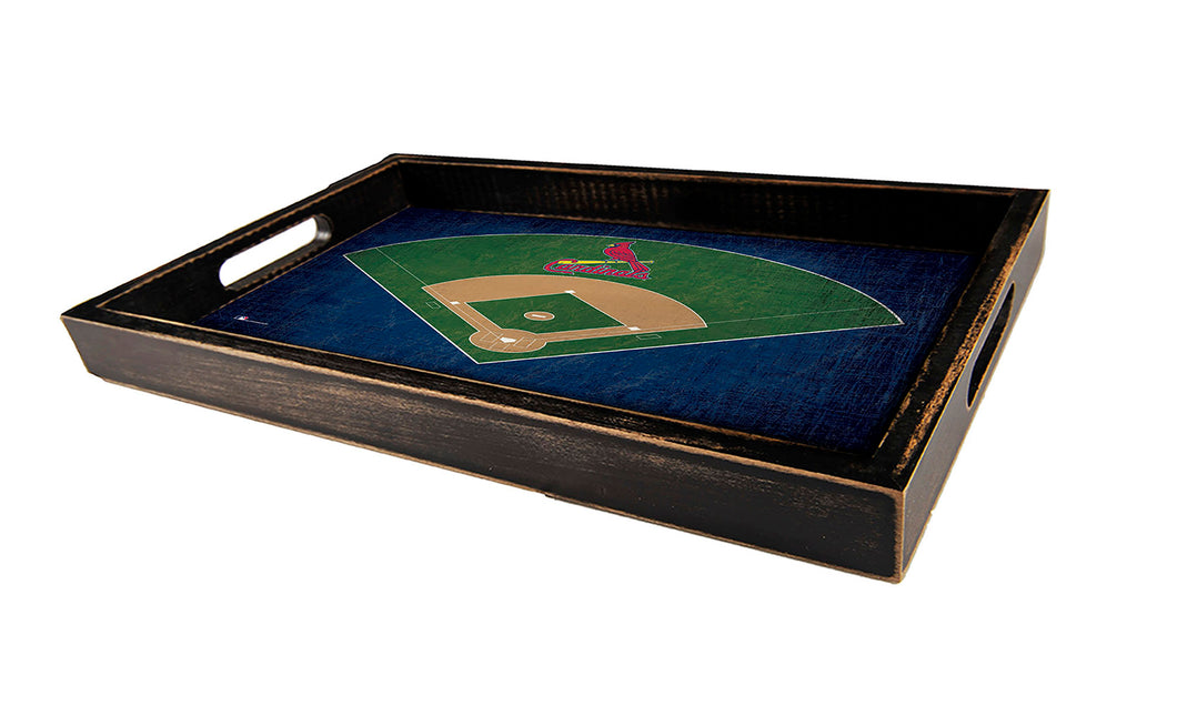 St. Louis Cardinals Baseball Field Wood Tray