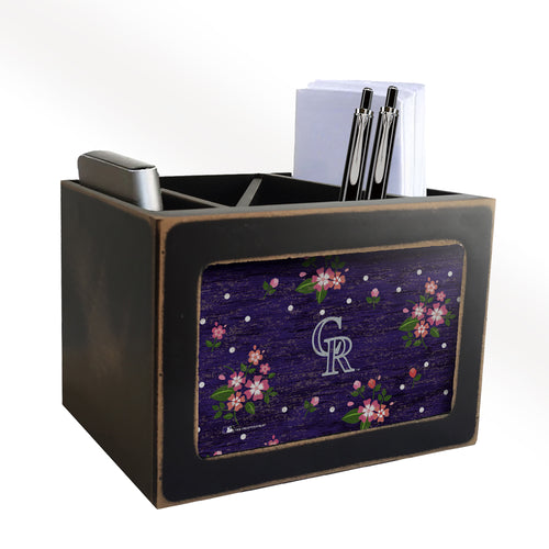 Colorado Rockies Floral Desktop Organizer