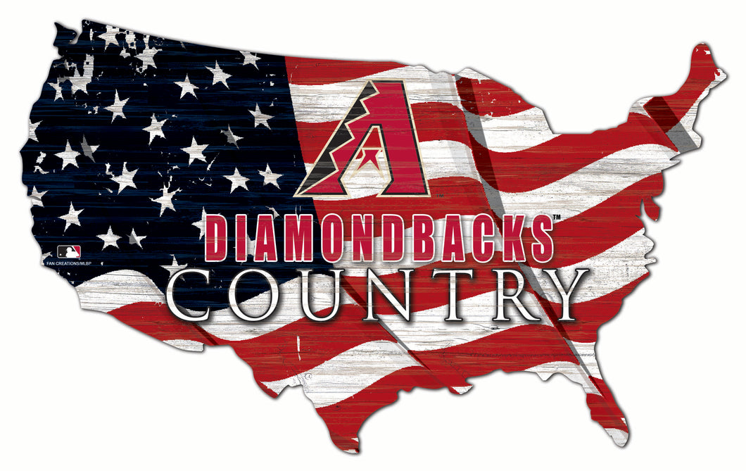 Arizona Diamondbacks USA Shape Wood Sign