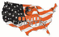 Baltimore Orioles USA Shape Wood Sign