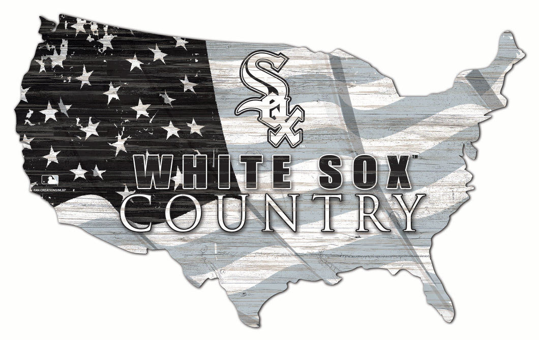 Chicago White Sox USA Shape Wood Sign