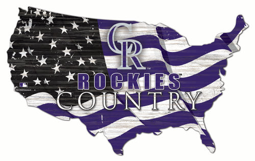 Colorado Rockies USA Shape Wood Sign
