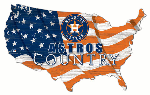 Houston Astros USA Shape Wood Sign