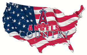 Los Angeles Angels USA Shape Wood Sign