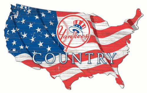 New York Yankees USA Shape Wood Sign