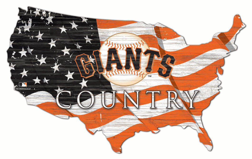 San Francisco Giants USA Shape Wood Sign