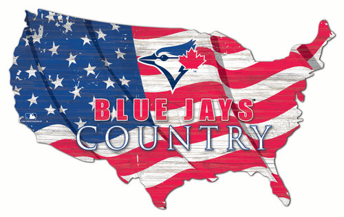 Toronto Blue Jays USA Shape Wood Sign