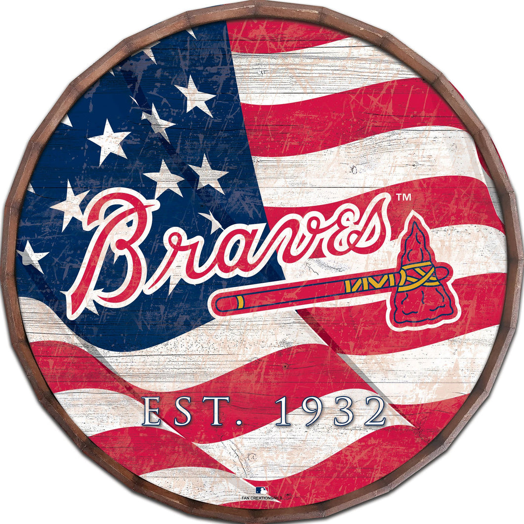 Atlanta Braves Flag Barrel Top 