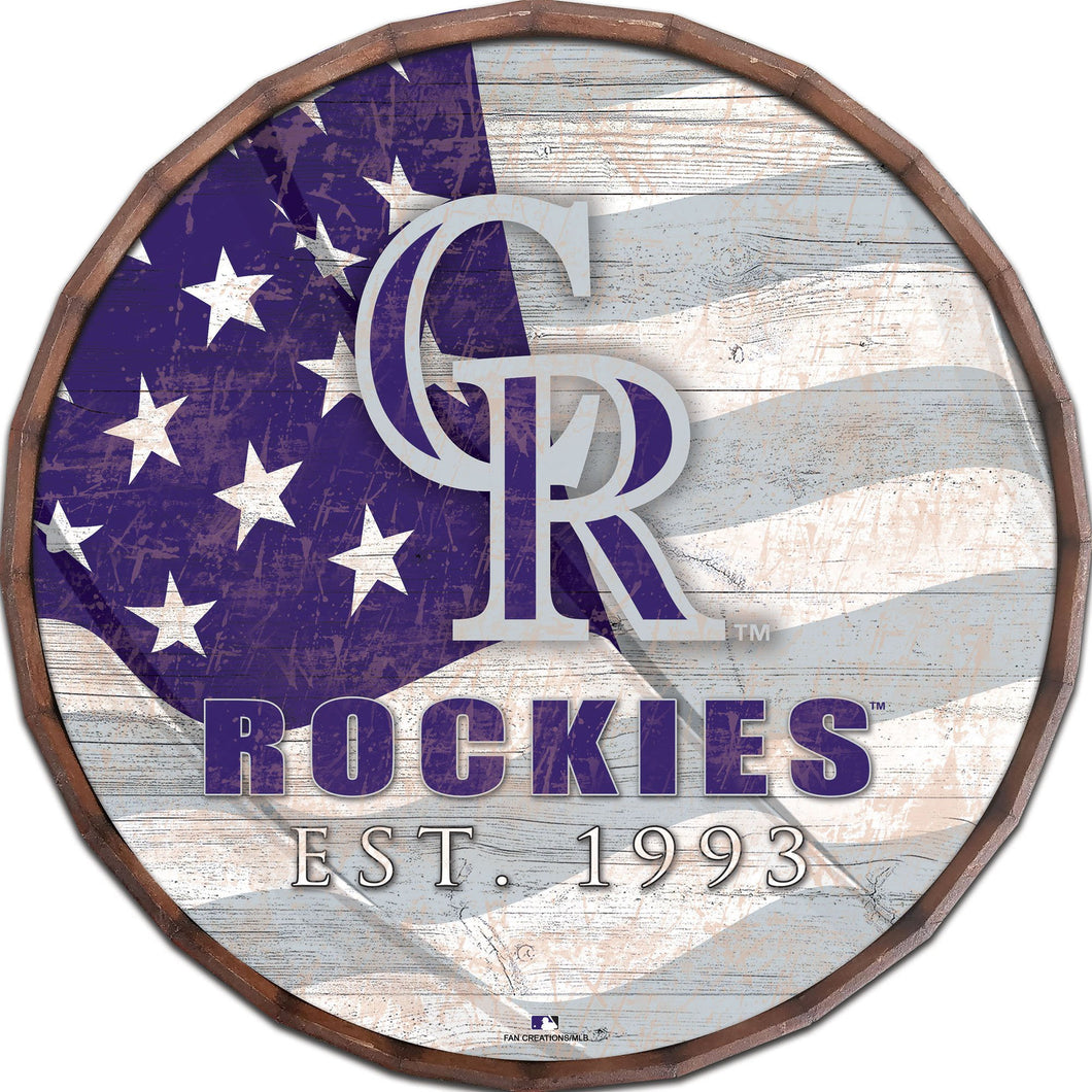 Colorado Rockies Flag Barrel Top