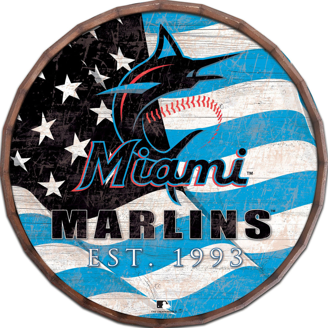 Miami Marlins Flag Barrel Top