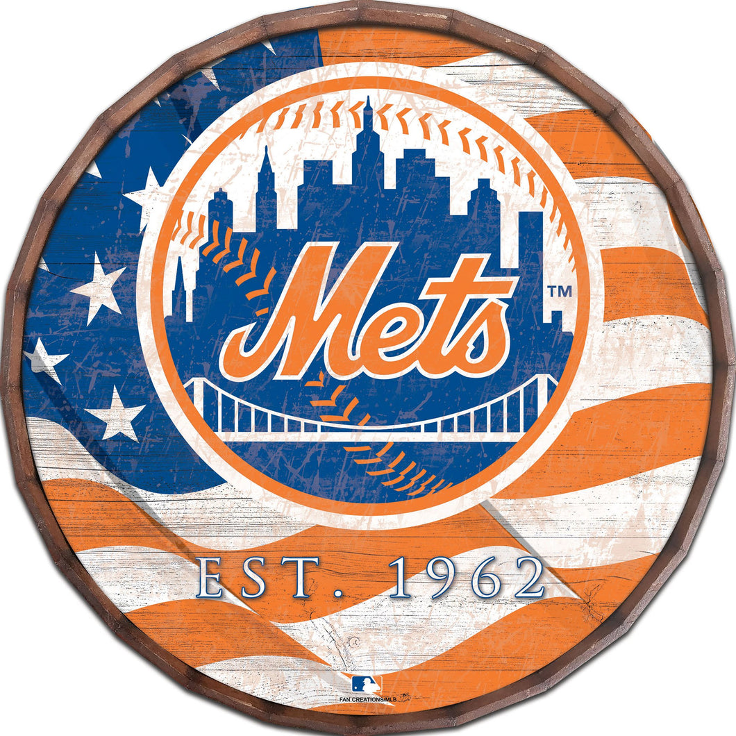 New York Mets Flag Barrel Top