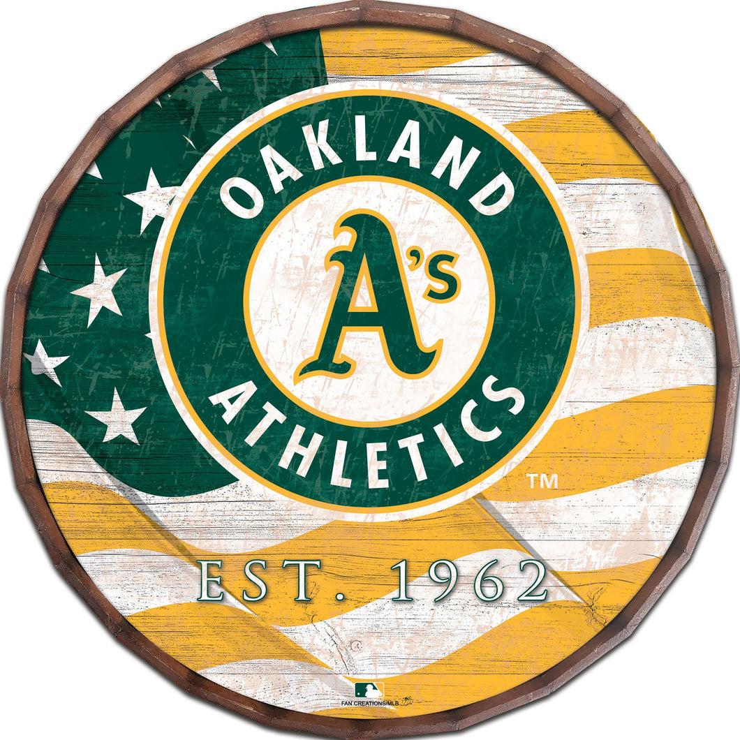Oakland Athletics Flag Barrel Top 