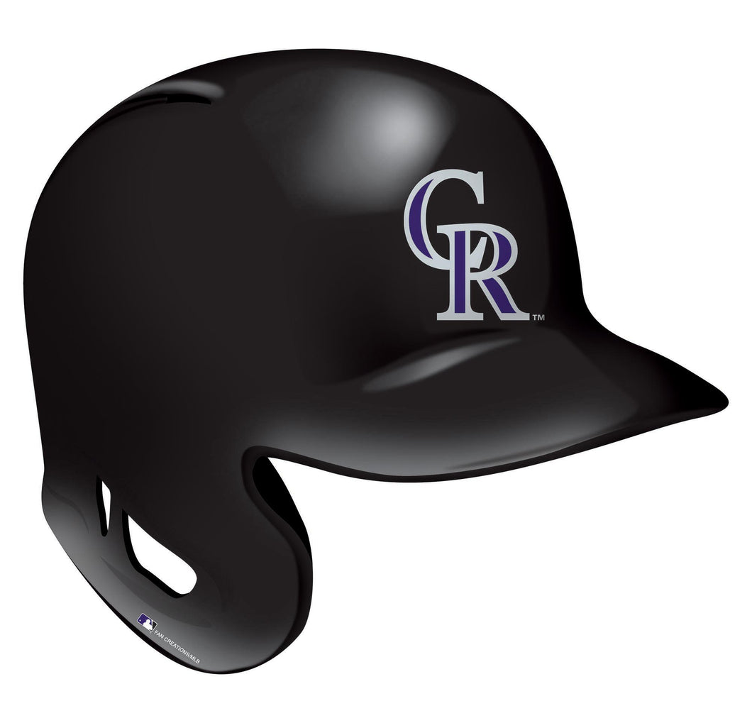 Colorado Rockies Batting Helmet Wood Cutout -12