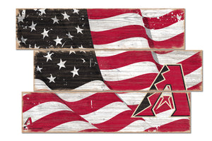 Arizona Diamondbacks Flag Plank Wood Sign