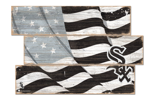 Chicago White Sox Flag Plank Wood Sign