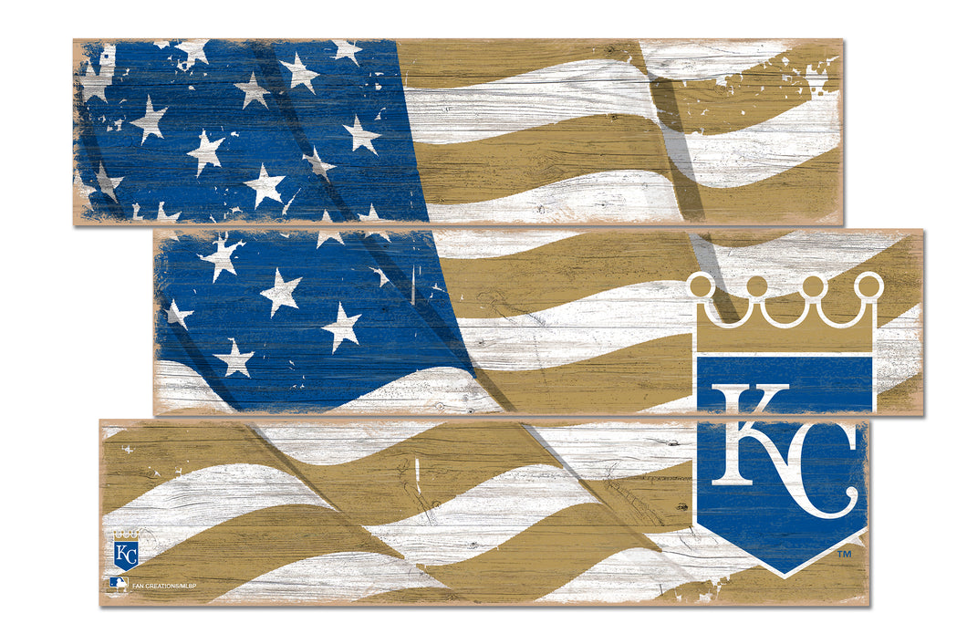 Kansas City Royals Flag Plank Wood Sign