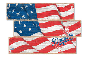 Los Angeles Dodgers Flag Plank Wood Sign