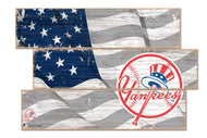 New York Yankees Flag Plank Wood Sign