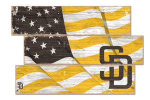 San Diego Padres Flag Plank Wood Sign