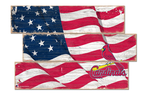 St. Louis Cardinals Flag Plank Wood Sign