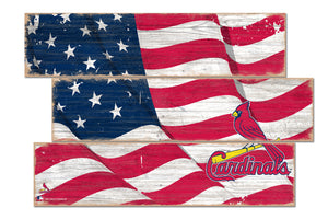 St. Louis Cardinals Flag Plank Wood Sign