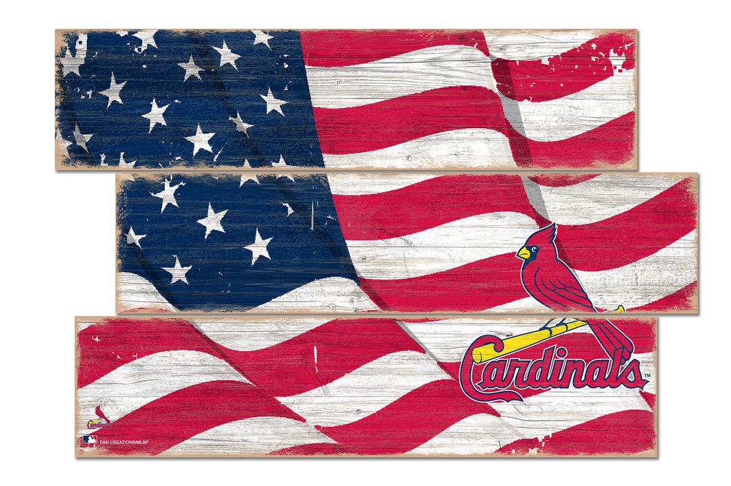 St. Louis Cardinals Flag Plank Wood Sign