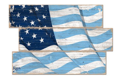 Tampa Bay Rays Flag Plank Wood Sign