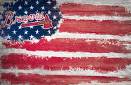 Atlanta Braves Rustic Flag Wood Sign - 17"x26"