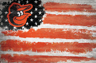 Baltimore Orioles Rustic Flag Wood Sign - 17"x26"