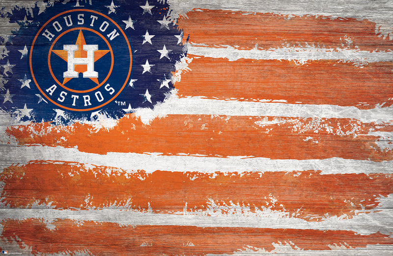 Houston Astros Rustic Flag Wood Sign - 17x26 – Sports Fanz