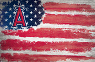 Los Angeles Angels Rustic Flag Wood Sign - 17"x26"