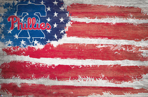Philadelphia Phillies Rustic Flag Wood Sign - 17