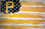 Pittsburgh Pirates Rustic Flag Wood Sign - 17"x26"