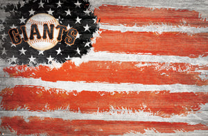San Francisco Giants Rustic Flag Wood Sign - 17"x26"