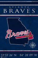 Atlanta Braves Coordinates Wood Sign - 17"x26"