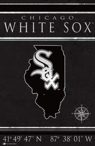 Chicago White Sox Coordinates Wood Sign - 17"x26"