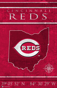 Cincinnati Reds Coordinates Wood Sign - 17"x26"
