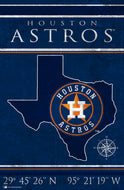 Houston Astros Coordinates Wood Sign - 17"x26"