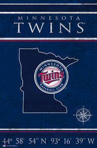 Minnesota Twins Coordinates Wood Sign - 17"x26"