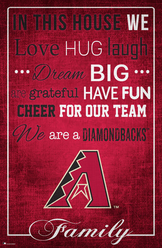 Arizona Diamondbacks In This House  Wood Sign - 17