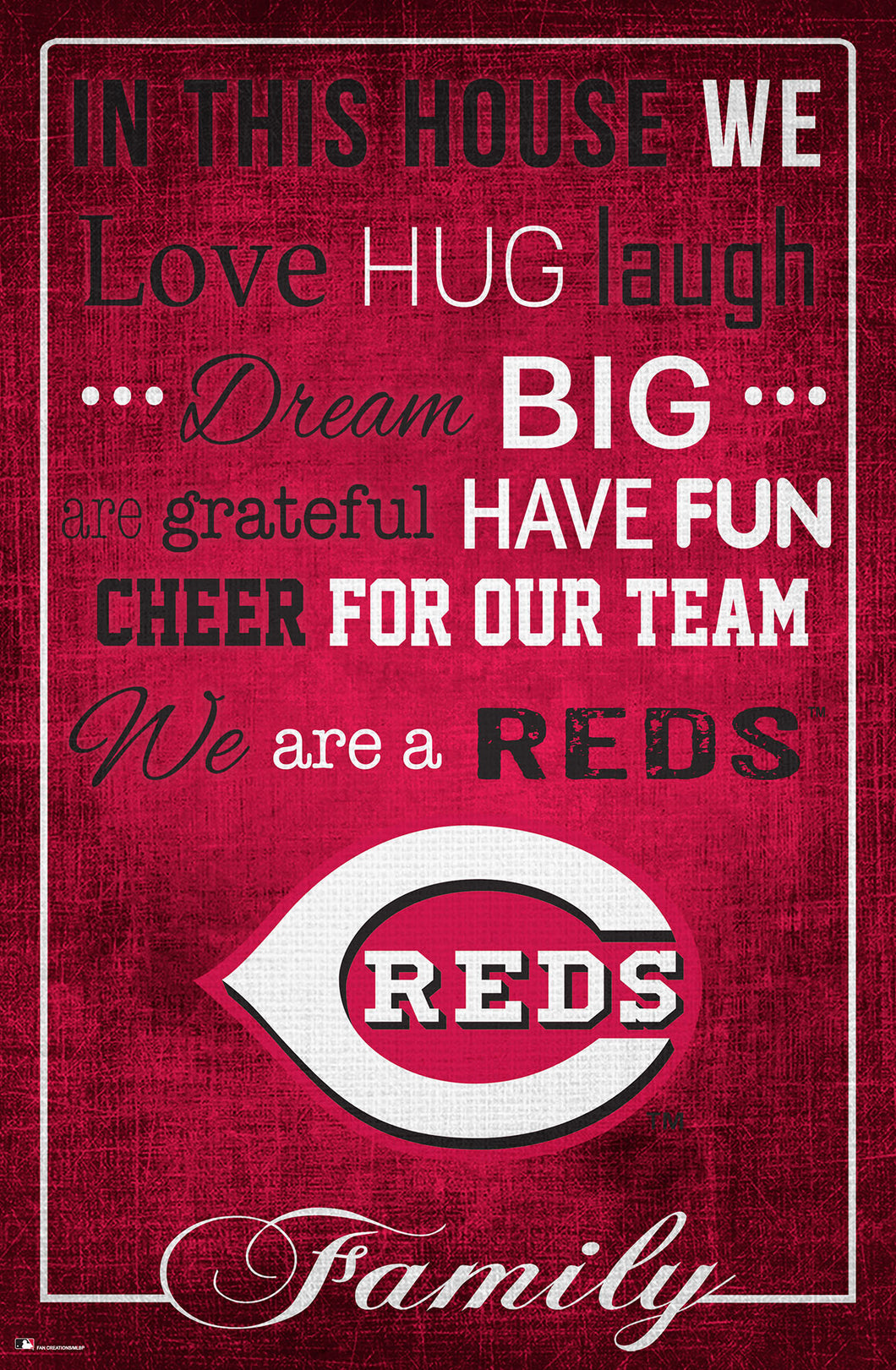 Cincinnati Reds In This House  Wood Sign - 17