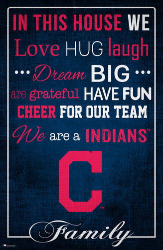Cleveland Indians In This House  Wood Sign - 17