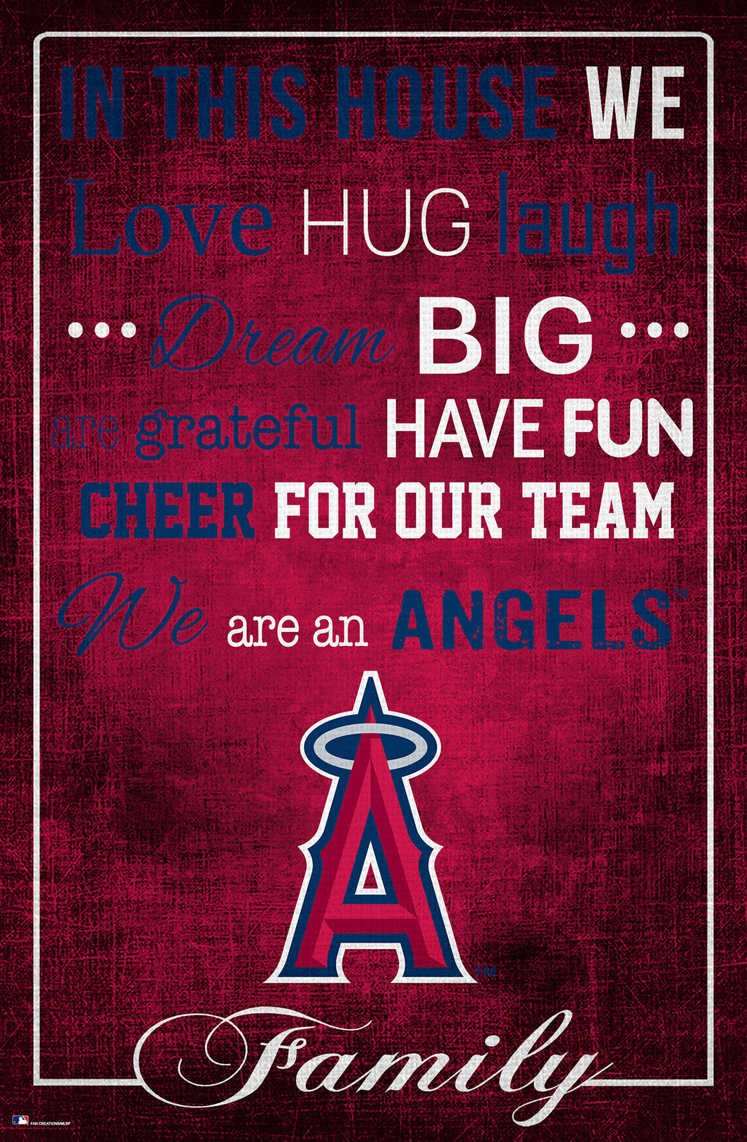 Los Angeles Angels In This House  Wood Sign - 17